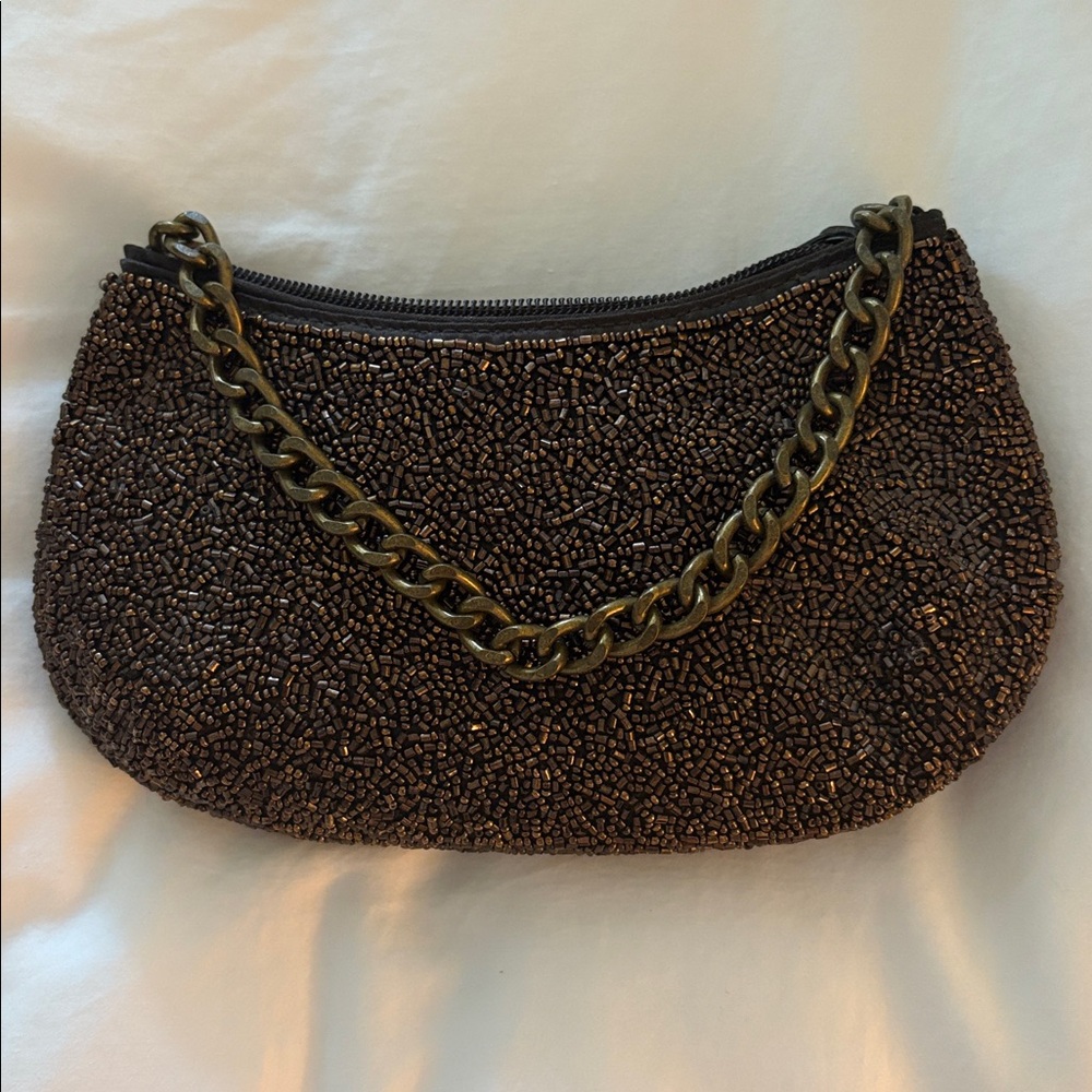 Banana Republic Beaded Clutch with Chain Strap
